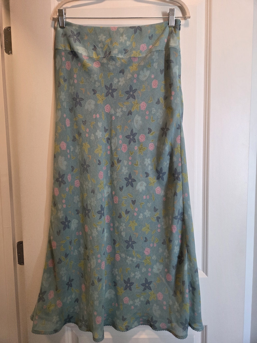 Sigrid Olsen Sport Floral Maxi Skirt Size 10 Blue Green